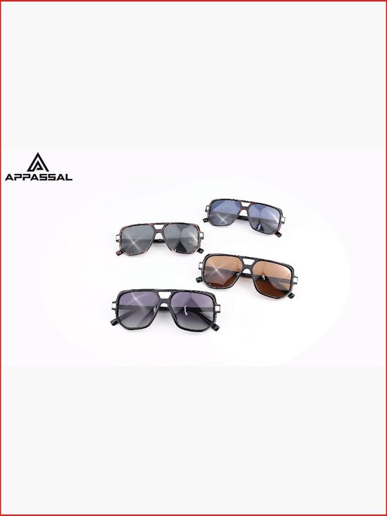 Retro Square Aviator Sunglasses Polarized UV400 56mm Lens